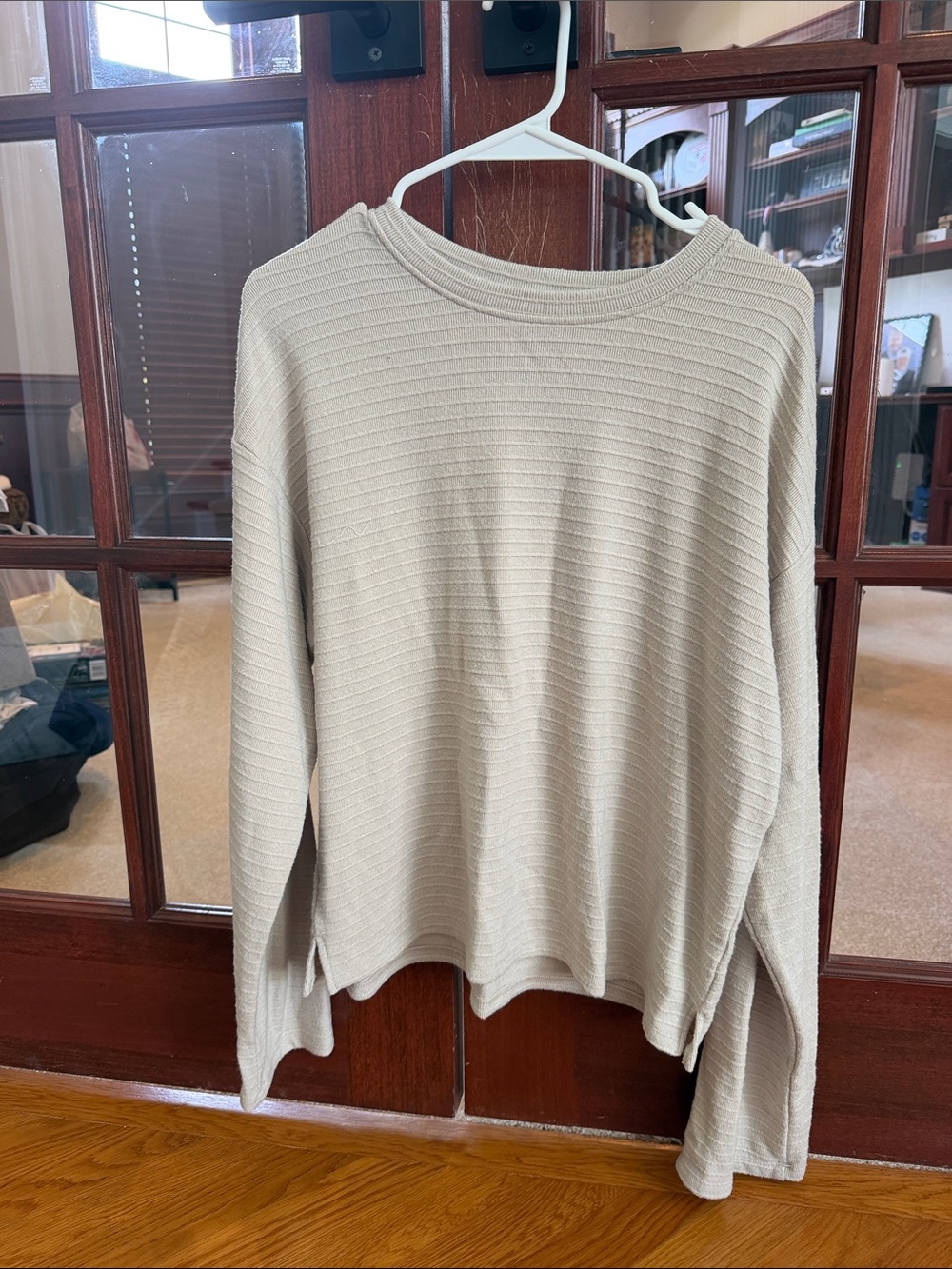 Sanctuary Ribbed Crewneck Sweater in Light Taupe